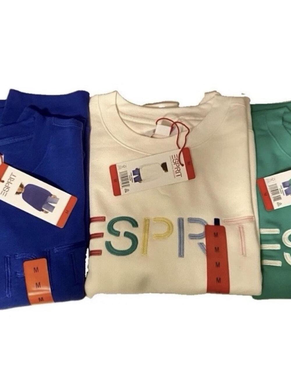 ESPRIT Sweatshirt bundle in blue, white, and green with embroidered ESPIRIT